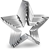 6 Pieces Star Cookie Cutters Set - Stainless Steel Five-Pointed Shaped Cutter, Biscuit Molds, Fondant Cake Cheese Cutter, Pastry Mold Bakeware Tools - Christmas Gifts (Assorted Sizes)