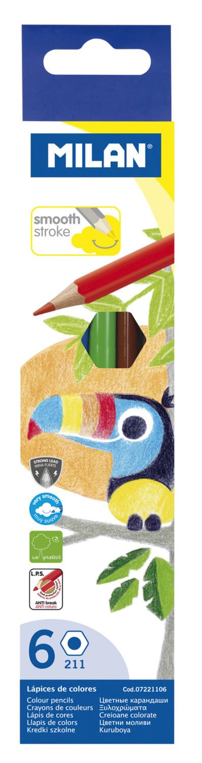 Milan Caja 6 lápices de colores hexagonales 211 NUEVO