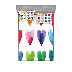 Ambesonne Valentine Fitted Sheet & Pillow Sham