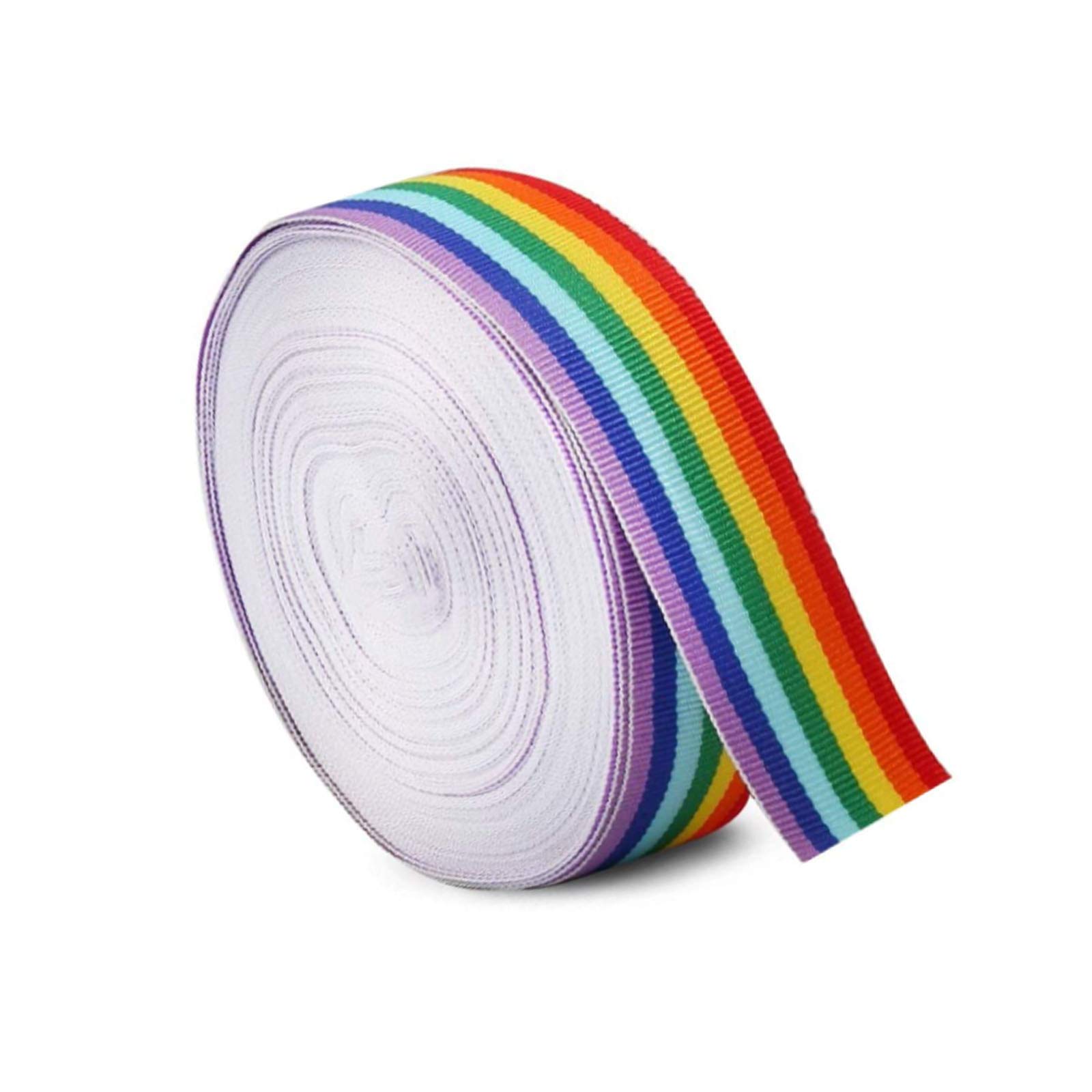 10 Meters Rainbow Ribbon, Multicolors Grosgrain Ribbon Double Sided Fabric Ribbon for Arts Crafts DIY, Gift Wrapping, Wedding, Birthday Party Decoration (10M X30MM)