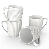 HomeElves Coffee Mugs Set of 4, 16 Oz White Coffee