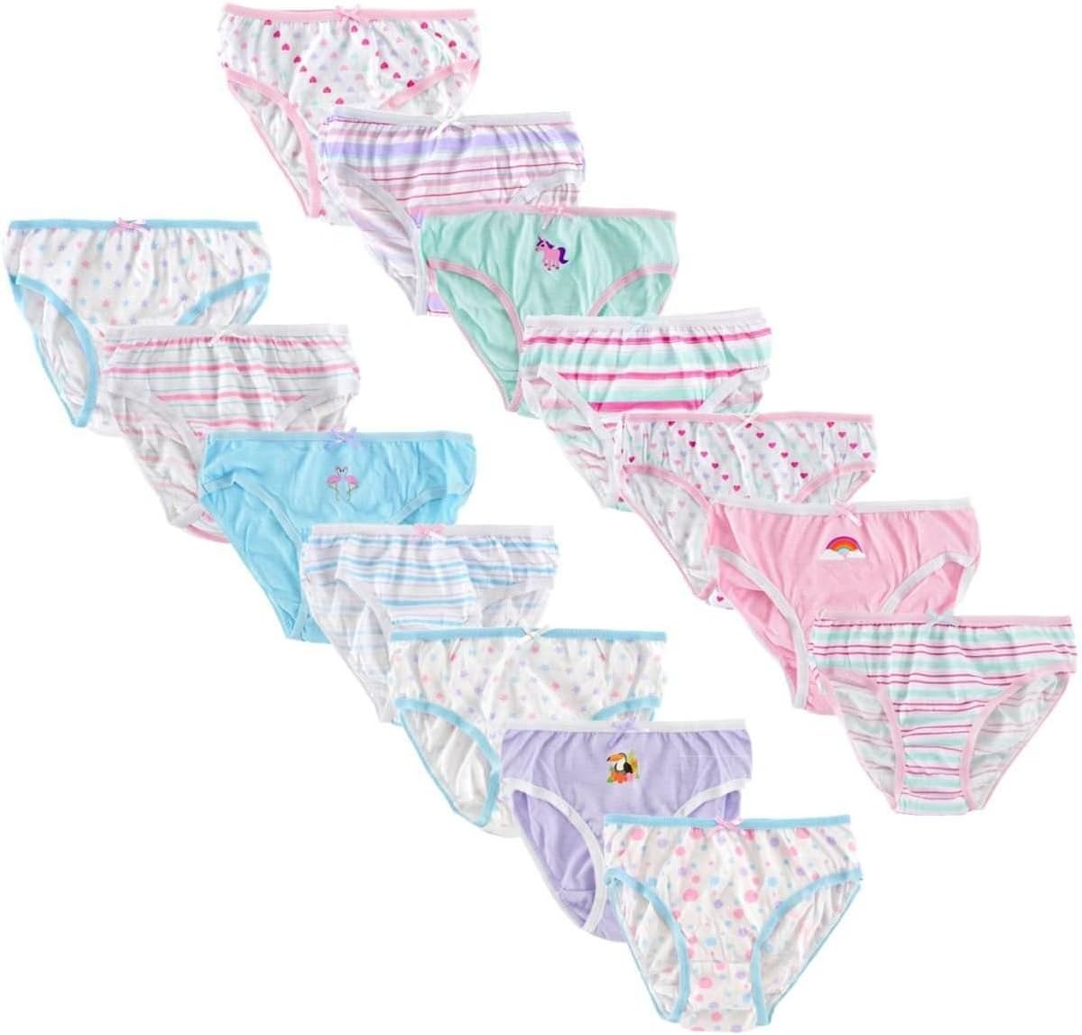 JMC Trading Company New 7 Multi-Pack 100% Cotton Briefs in Pastel Colours