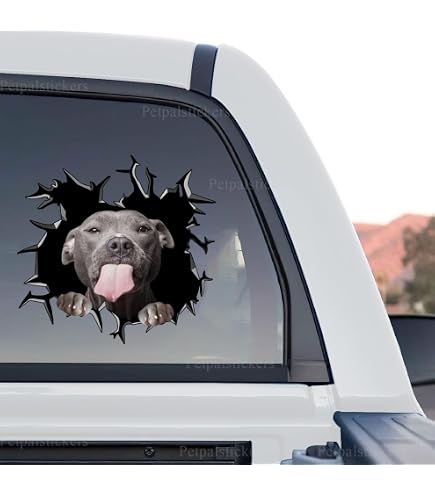Adesivo Auto JDM 'I Love My Pitbull' - INDIGOS UG Sticker In Pellicola Tedesca, Bianco 149x71mm