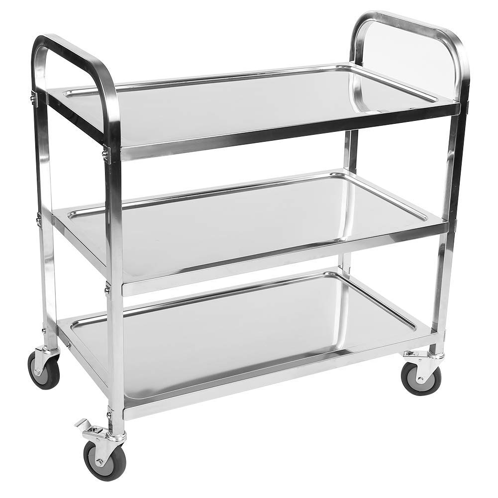 Carro De Cocina De 3 Niveles De Acero Inoxidable Para Servir Catering