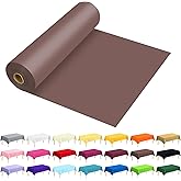 JHDZDHY 54 Inch X 100 Feet Plastic Table Cover Roll Premium Disposable Plastic Tablecloth for All Type/Shape Tables | Picnic, Party, Banquet, Birthdays, Weddings (Brown, 54 Inch X 100 Feet)