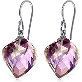 Galaxy Gold GG 14k Yellow Gold Dangle Earrings with Spiral Natural Amethysts