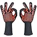 KI Store BBQ Gloves Extreme Heat Resistant 932°F Grill Gloves Long Sleeves Washable Barbecue Oven Mitts for Kitchen Grilling Hand Protection