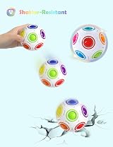 ROXENDA Magic Rainbow Ball 3D Puzzle Brain Teaser Fidget Toy 68mm White view 6