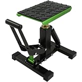 POLARBEAR Aluminum Adjustable Dirt Bike Stand Motorcycle Hoist Lift (Green) | Hydraulic, 1200lbs Capacity, 10.6" to 17.32", Heavy Duty, CNC, Easy Operated, Dirt Pit Bike ATV E Scooter Maintenance