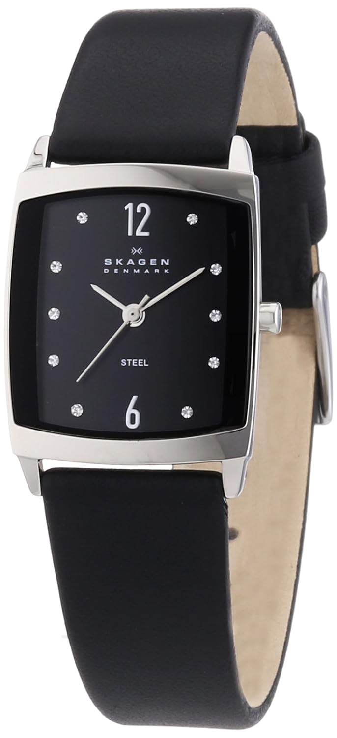 Skagen Women's 691SSLB Black Dial Swarovski Elements Black