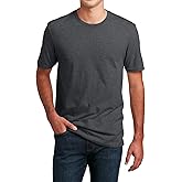 Jnriver Pack of 6 Men’s Casual Stylish Plain T-Shirts – Multipack Short-Sleeve Crewneck Tshirt for Man (Soft Cotton Blend)