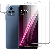 AYWLPP 3 Pack Screen Protector for T-Mobile Revvl 6 5G/Revvl 6X 5G+2 Pack Camera Lens Protector, Tempered Glass Film, Ultra HD 9H Hardness Case Friendly Anti Scratch Bubble Free Ultra Resistant