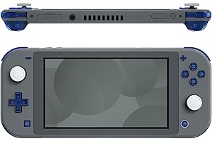 eXtremeRate Clear Blue Replacement ABXY Home Capture Plus Minus Keys Dpad L R ZL ZR Trigger for Nintendo Switch Lite, Full Set Buttons Repair Kits with Tools for Nintendo Switch Lite