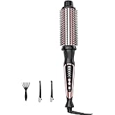 Thermal Brush, Heated Round Brush & Curling Iron with Ceramic Ionic Technology, Hair Tools for Volumizing & Styling, Travel-Friendly Hot Comb with Adjustable Temperature（Rose Gold 1.5 inch）