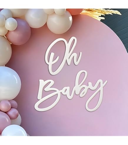 Cartello 'Oh Baby' In Feltro Glitterato Oro Rosa Per Baby Shower - 20x20 Cm, Decorazione Per Feste E Sfondo Fotografico