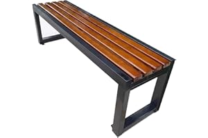 Outdoor Garden Bench, 31.5" 39.4" 47" 59" 71" Weatherproof Patio Park Bench with Metal Frame, Slatted Seating Furniture for F