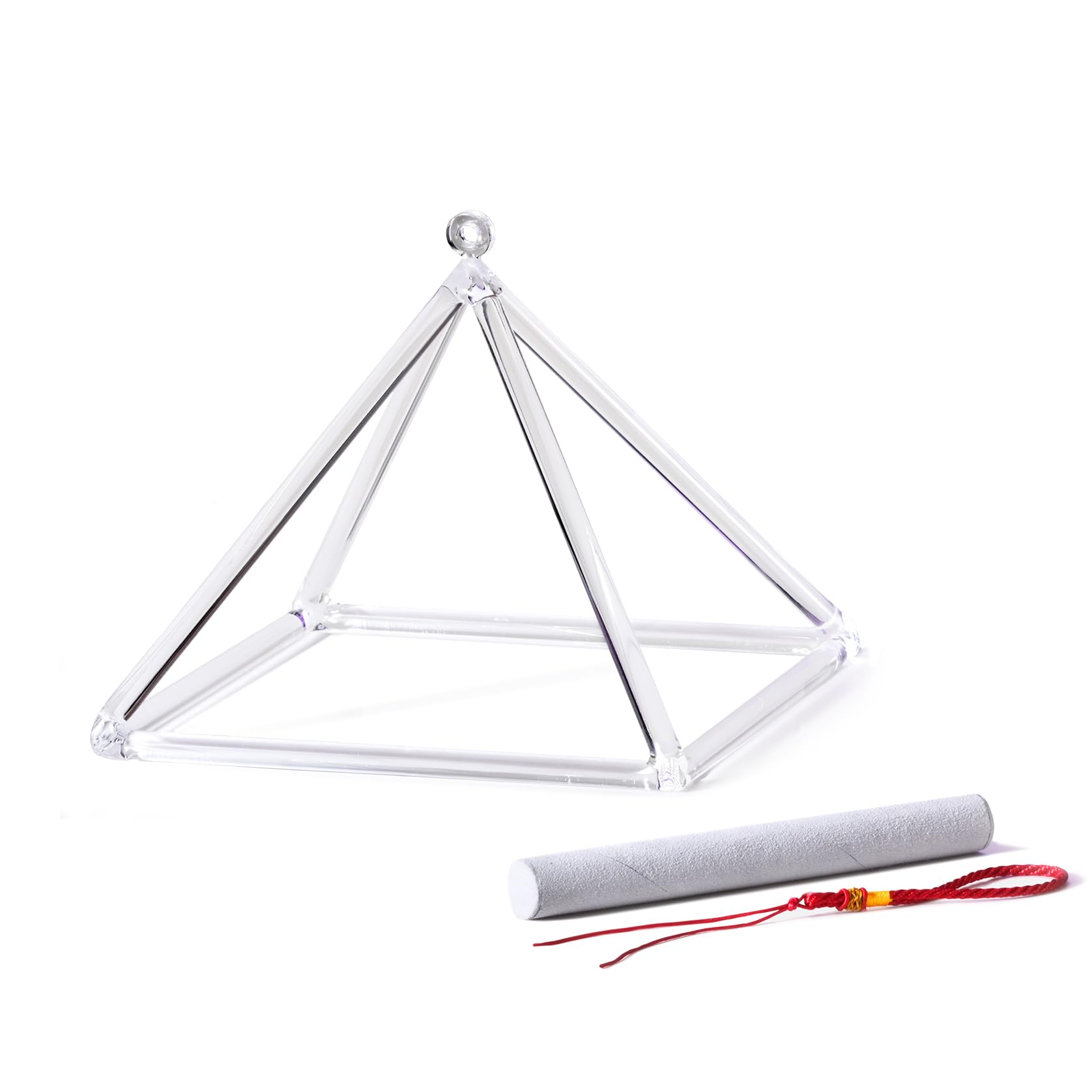 Photo 1 of **MINOR CRACK ON THE SIDE OF CRYSTAL*** CVNC 8 Inch Quartz Crystal Singing Pyramid Healing Musical Instrument + Carry Case Bag Powerful Energy