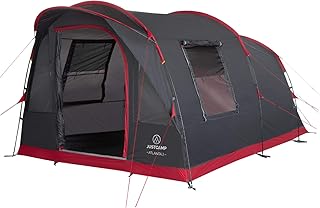 JUSTCAMP Familienzelt Atlanta 3, Tunnelzelt für 3 Personen, Stehhöhe, eingenähter Boden - grau