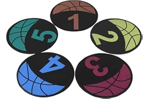 CDOKY 10 PCS Basketball Spot Markers, Multi-Colored Anti-Slip Sports Training Markers, 9 Inches Basketball Training Markers, Round Flat Floor Markers with Number Dots for Teaching & Training