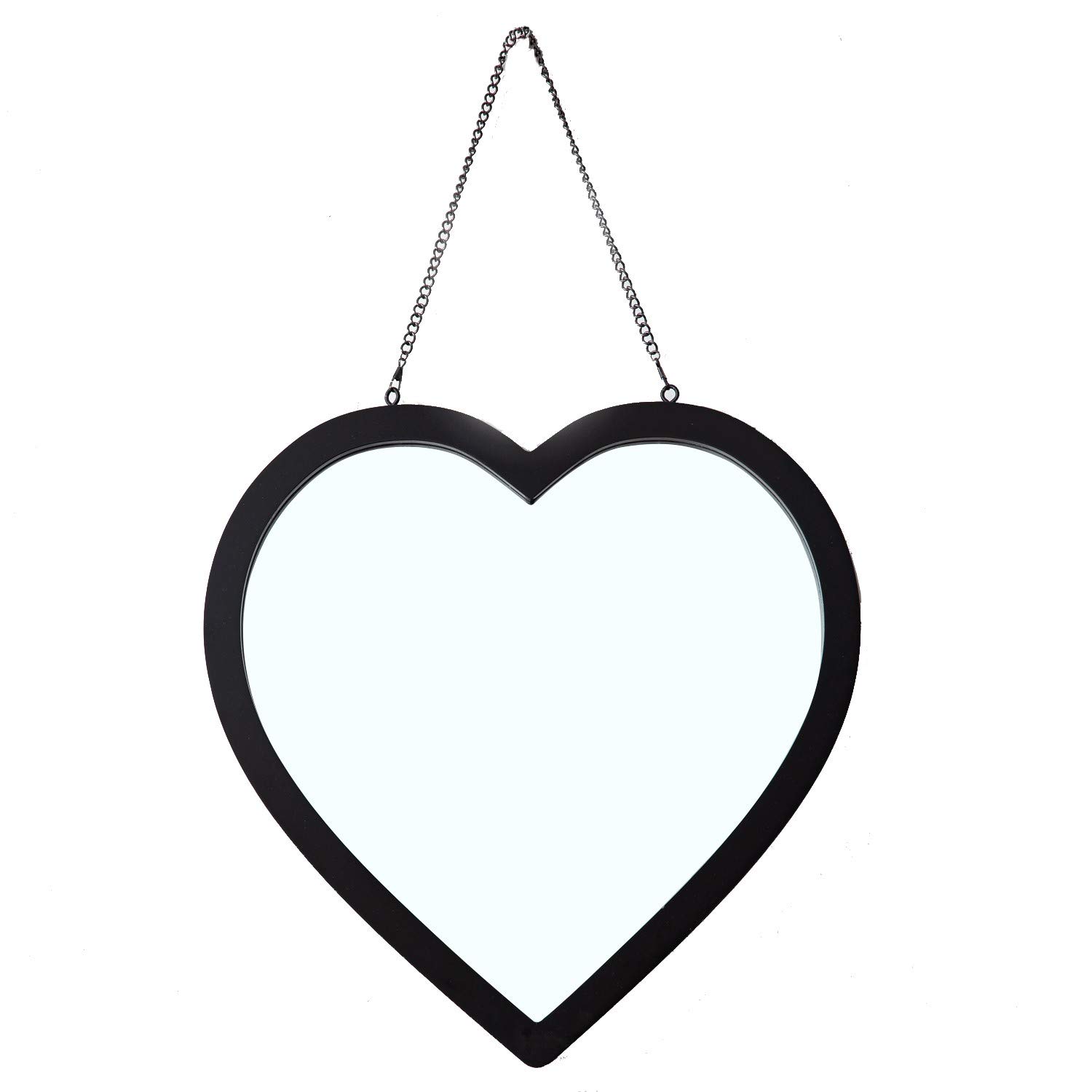 ASPECT Hanging Heart Decorative Vanity Mirror (Black, 44.5 x 44.5 cm), wood