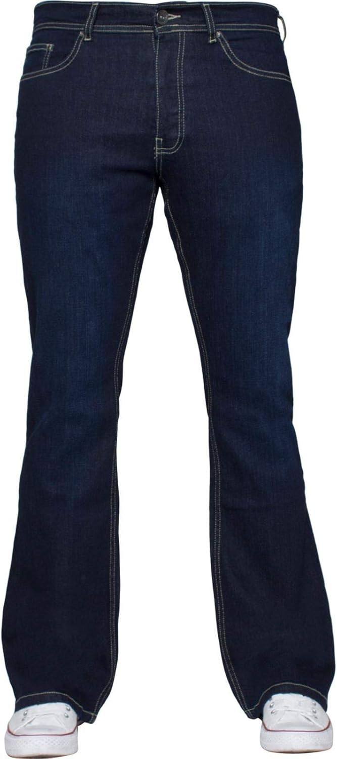 Enzo Mens Bootcut Wide Leg Jeans Stretch Bell Flared Denim Pants All Waist Sizes at Amazon Menâs 