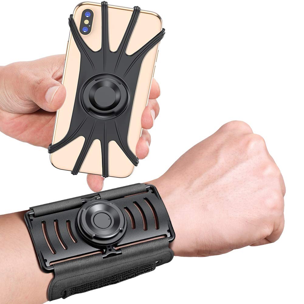Photo 1 of VUP Detachable Cell Phone Running Armband 360°Rotatable for iPhone 16/15/14/13/Pro Max/Pro/Mini/12/11, Fits All 4-6.9 Inch Smartphones, with Key Holder,Phone Holder for Running Hiking Biking (Black)