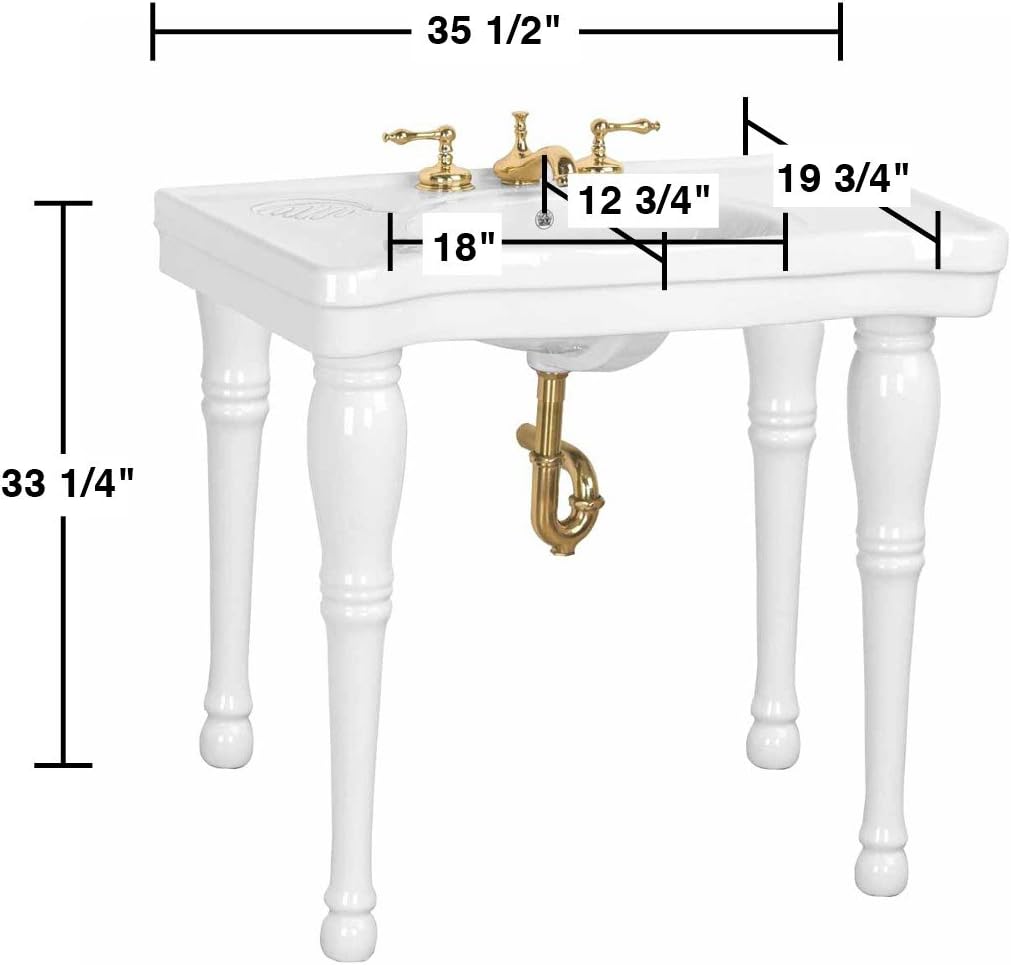 Renovators Supply Belle Console Bathroom Sink White 355 Inches Wide Antique 4 Spindle Legs Pedestal Sink Heavy Duty Ceramic Console Sink With Backsplash Renovators Supply Belle Console Bathroom Sink White 355 Inches Wide Antique 4 Spindle Legs Pedestal Sink Heavy Duty Ceramic Console Sink With Backsplash