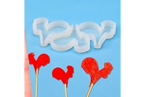 mostsom 2pcs/lot Silicone Lollipop Molds Rooster Shape Jelly Candy Mold Cake Topper Decorating Tools Chocolate Biscuit Baking