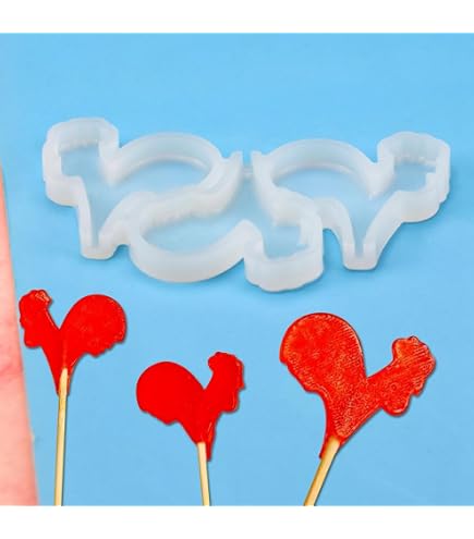 Grandmama's Goodies Rooster Lollipop Chocolate Or Soap Mold - Food Grade PETG Plastic, Includes Instructions (1 Cavity)