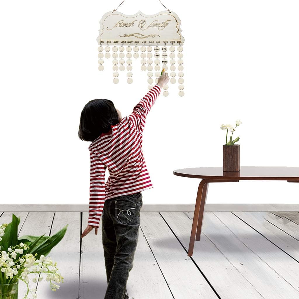 Nykkola Calendrier Danniversaire En Bois Plaque Murale A Suspendre Anniversaire Tableau Pour Famille Amis Diy Anniversaire Rappel A Suspendre Decor Cuisine Maison Decoration De La Maison Bhattbros Com