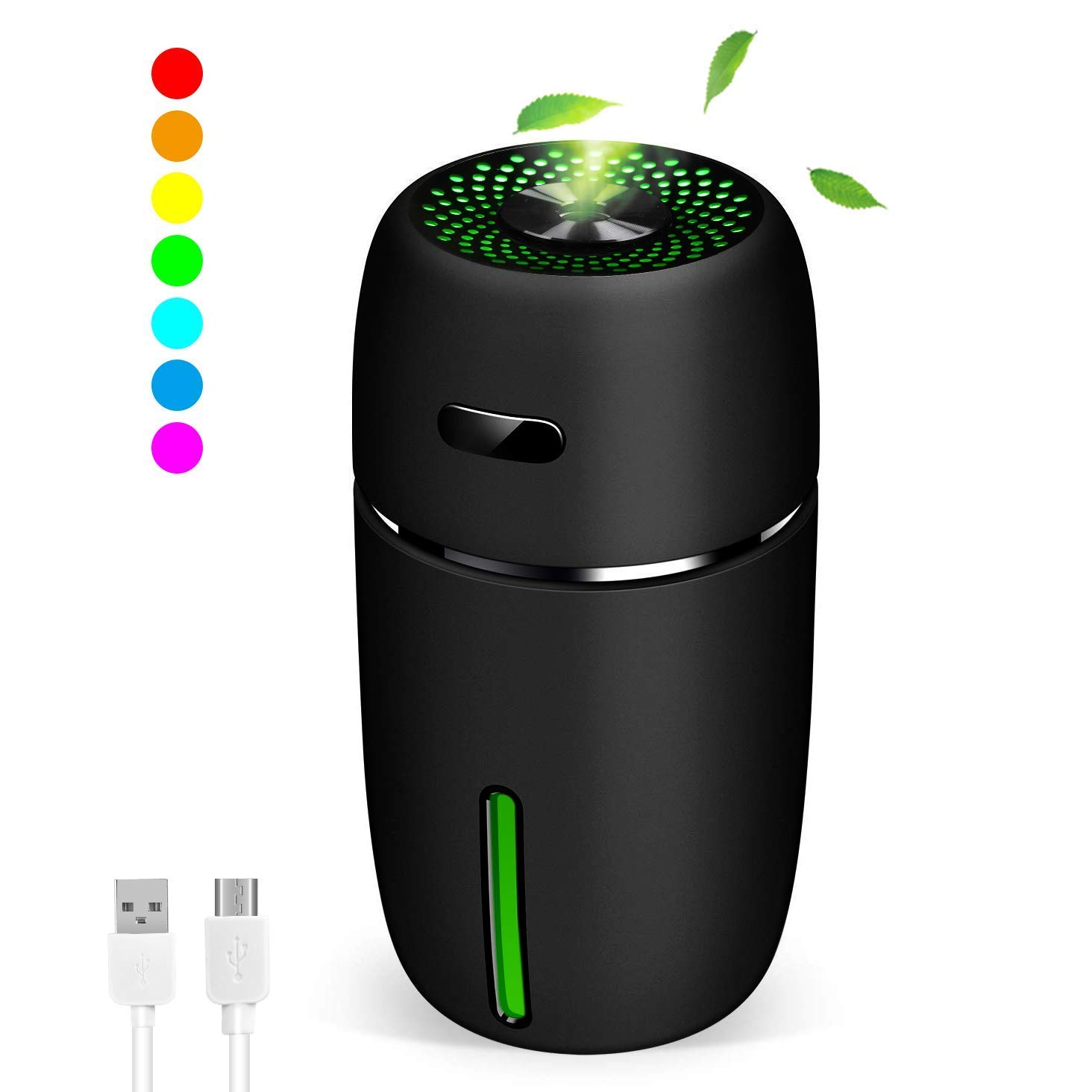BZBRLZ Mini Tragbarer Luftbefeuchter USB Humidifier mit 7 Farben LED