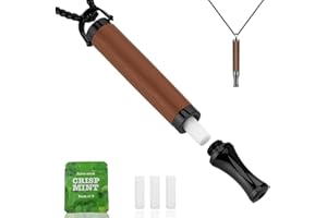 Veroral Anxiety Breathing Necklace with Resistance, Quit Smoking Necklace with Mint Filter, Quit Vaping Tool with Air Filter, Anxiety Relief Breathing Tool (Rosewood)