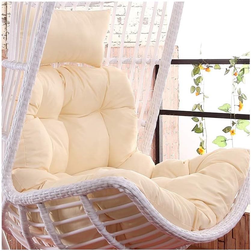 Thick Padded Bed Recliner Relaxer Chair Seat Cove Swing Basket Cushion，furniture Outdoor Patio Wicker Hanging Basket Swing Chair Tear Drop Egg Chair With Cushion And Stand,red
