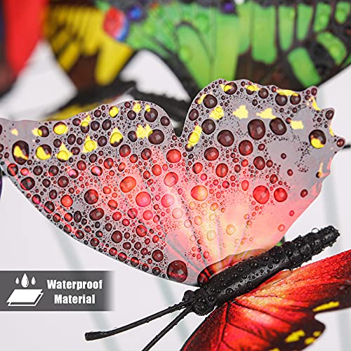 HOWLT Butterfly Stakes, 60PCS 14in Garden Butterfly Ornaments Waterproof Butterflies Decorations for Yard Patio Outdoor