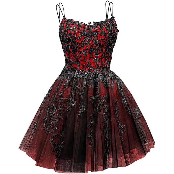 Dydsz Women's Short Prom Dress - Tulle A-Line With Beaded Appliques, Keyhole Back, Above Knee Length For Homecoming, Party - View #9