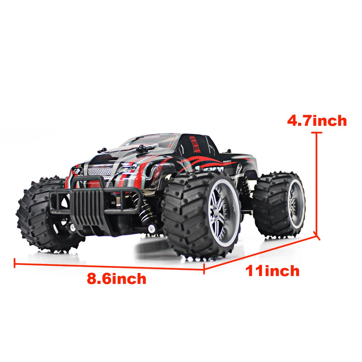 Fistone RC Car 2.4G High Speed Racing Car 20km/h 1:16 Scale 2WD Electric Radio Control Monster Truck Rock Off-Road Vehicle Buggy Hobby Electronic Game Toys Model