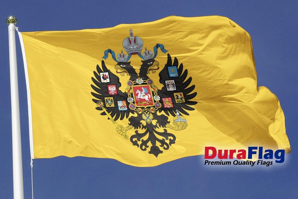 Russian Imperial DuraFlag with Clips 5ft x 3ft Premium Quality Flag 150cm x 90cm