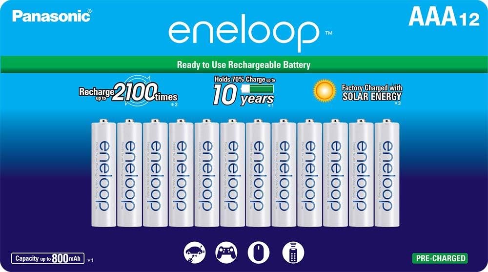 Panasonic BK-4MCCA8BA eneloop AAA 2100 Cycle Ni-MH Pre-Charged Rechargeable Batteries, 8 Pack: PANASONIC: Electronics