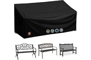 CLAWSCOVER 2 Seater Outdoor Bench Covers Waterproof,48W x 29D x 35H Inch,All Weather and Tearproof Polyester Fabric,Fit for 2-Person Seating Wooden Metal Cast Iron Patio Garden Furniture Loveseat Chair Sofa