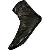 Men's Women's Unisex Real Halal Sheep Skin Leather Black Socks Khuffs Hajj Umrah with Fleece Lined Sizes 5 to 12