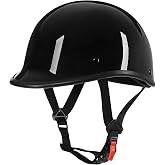 Retro Motorcycle Half Helmet Classic Design Half Adult Motorcycle Helmet | DOT Approved Skateboard Bike Helmet, Multi-Sport for Bicycle Skate Scooter