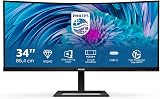 Philips 346E2CUAE 34 inch Curved QHD Monitor USB-C Dock 100Hz 1ms VA Speakers view 2