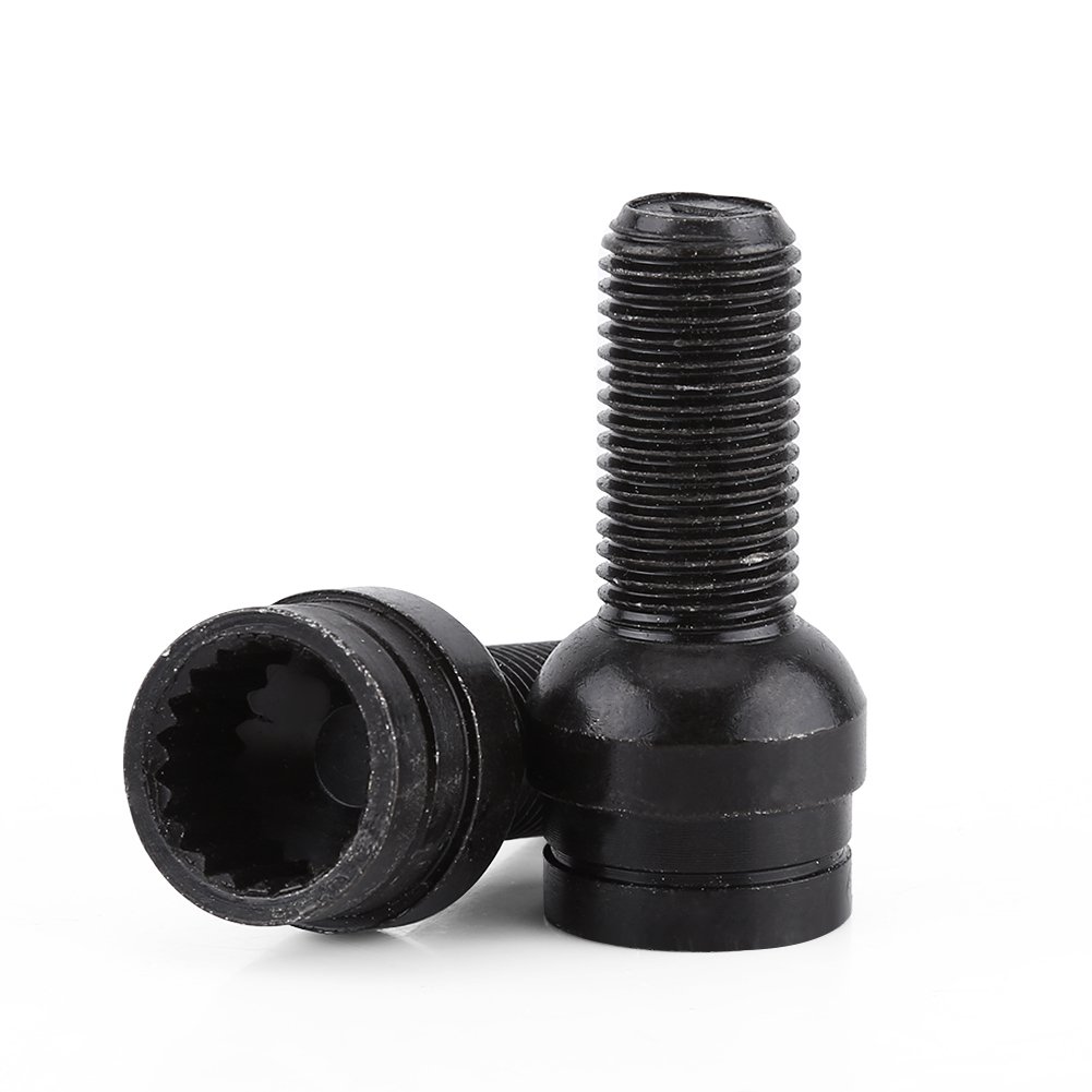 Duokon Steel Wheel Bolts, M14x1.5, Black, 4+1 Set including Key for Audi Bora, Golf, Jetta, Magotan, Beetle, Passat - Image 3