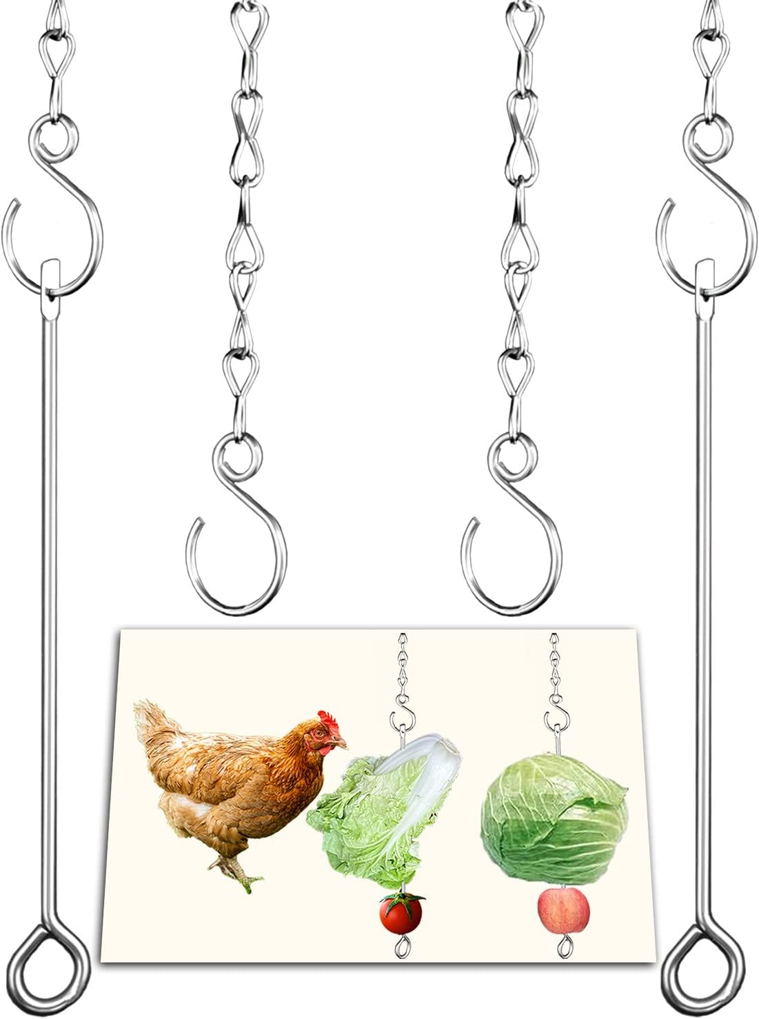Backyard Birding & Wildlife - Chicken Vegetable Hanging Feeder Toy for Hens Pet Chicken Veggies Skewer Fruit Holder for Hens Large Bird