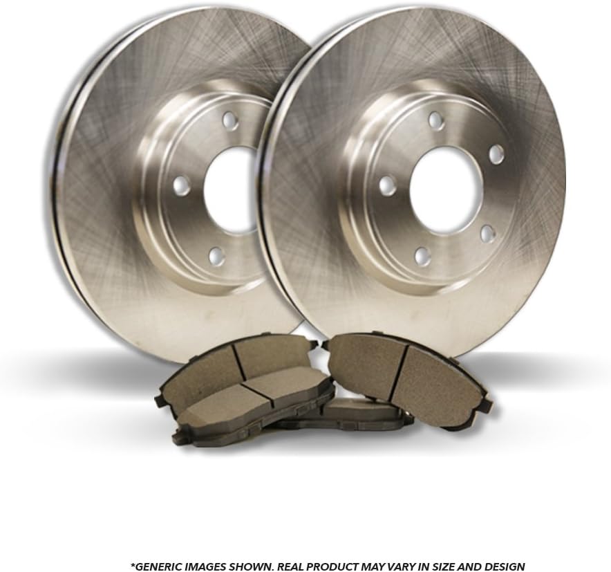 (Front Kit)(High-End) 2 OEM Replacement Disc Brake Rotors + 4 Semi-Metallic Pads(Fits:- Toyota Lexus)(5lug)