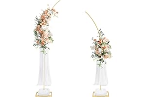 CLIBFENG Balloon Arch Stand Kit - Backdrop Stand for Parties Birthday,Wedding Arches for Ceremony for Outdoor Indoor,6Ft & 8Ft,Gold