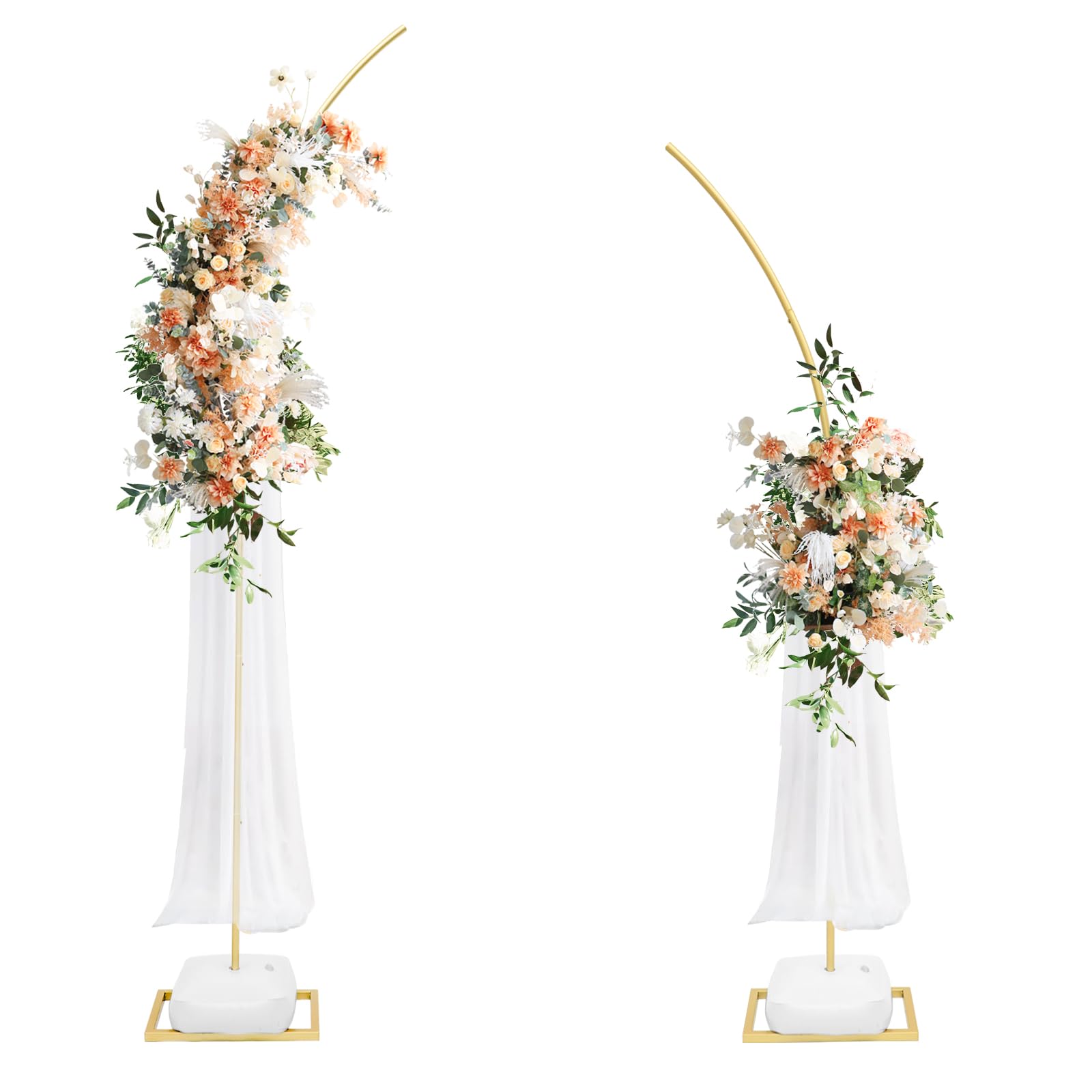 Photo 1 of CLIBFENG Balloon Arch Stand Kit - Backdrop Stand for Parties Birthday,Wedding Arches for Ceremony for Outdoor Indoor,6Ft & 8Ft,Gold
