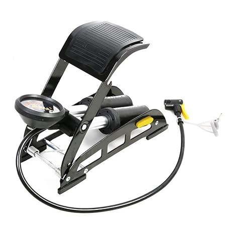 4tens 150PSI Aluminium Foot Pump for Motorbikes, Cycles, Inflatable Toys, Basketball, Footballs, Beds, Pools with Extra Tyre Pressure Gauge Multi Colour