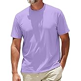 RGJU Mens T-Shirt Plain Crewneck Moisture Wicking, Relaxed Fit Tee Shirt Short Sleeve Soft Breathable Tshirt Casual Basic