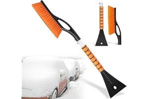 Showvigor 27" Car Snow Brush and Ice Scrapers for Car Windshield, 2-in-1 Detachable Ice Scraper and Brush for Car with Ergonomic Foam Handle, Suitable for Cars, Trucks, SUVs